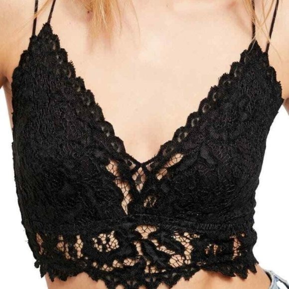 Free People Other - Free People Size XS Celine Lace Bralette Black 608